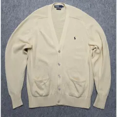 ポロ ラルフローレン 90s コットン ニット ポケット カーディガン 100