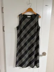 (日本 ヴィンテージ) CHECK ONE PIECE ノースリーブ レイヤード スーツ カジュアル