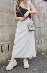 One Shoulder Bustier＋Maxi T-shirts Onepiece 2P SETのサムネイル