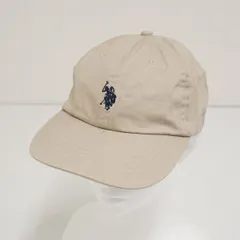 U.S. POLO ASSN. ユーエスポロアッスン USED美品 ロゴ刺繍 ローキャップ ベージュ 53-55cm X9527