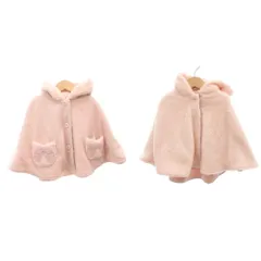 クミキョク 組曲 KUMIKYOKU ポンチョ ジャケット フェイクファー リバーシブル 刺繍 90 ピンク /FF