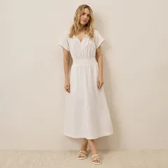 パクト レディース トップス ワンピース ミディ コットン Pact Coastal Double Gauze Boho Midi Dress Made With Organicotton Sea Salt