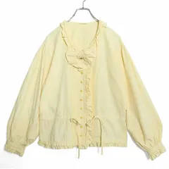 ピンクハウス★綺麗色！フリルとリボンが可愛い ブラウス お顔回りが優しく映える♪イエロー系 ＊z17805