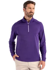 カッターアンドバック メンズ アウター ジャケット・ブルゾン ハーフジップ Cutter Buck Coastlinepicomfort Recycled Mens Quarter Zipurpleのサムネイル
