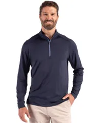 カッターアンドバック メンズ アウター ジャケット・ブルゾン ハーフジップ Cutter Buck Coastlinepicomfort Recycled Mens Quarter Zip Navyのサムネイル