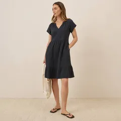 パクト レディース トップス ワンピース コットン Pact Coastal Double Gauze Breezy Dress Made With Organicotton Black ブラック