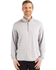 カッターアンドバック メンズ アウター ジャケット・ブルゾン ハーフジップ Cutter Buck Coastlinepicomfort Recycled Mens Quarter Zip Concrのサムネイル