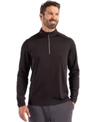 カッターアンドバック メンズ アウター ジャケット・ブルゾン ハーフジップ Cutter Buck Coastlinepicomfort Recycled Mens Quarter Zip Blackのサムネイル