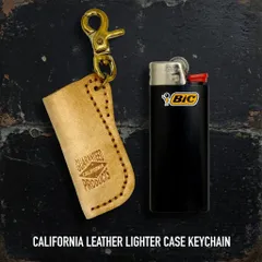 【CALIFORNIA LEATHER】 革 レザー ライターケース キーホルダー キーチェーン バイカー アウトドア バイク オートバイ ハーレー ; CLE-002NT