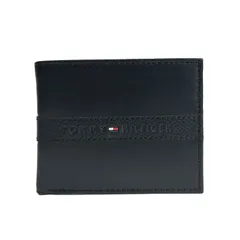 トミーヒルフィガー 財布 メンズ 2つ折り 折財布 コンパクト レザー ブラック 31TL130088 001