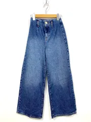 ZARA ザラ ハイウエストワイド デニムパンツ sizeEU32/青 ■■レディース