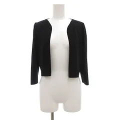 フォクシー FOXEY 美品 ボレロ カーディガン ニット 七分袖 ショート丈 38 黒 ブラック 39351 /UO