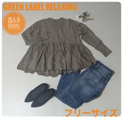 【洗える】グリーンレーベルリラクシング　結論シリーズ　全方位映えブラウス　ブラウン　フリーサイズ