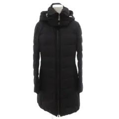 ナノユニバース nano universe 西川ダウン ステッチ切替フードダウン コート ロング 36 黒 ブラック /FF