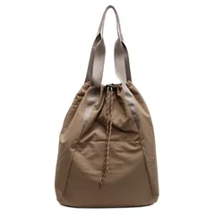 [Liebendo] 【2WAY】 リュック トートバッグ ショルダーバッグ レディース メンズ おしゃれ バックパック 大容量 肩掛け リュックサック ナップサック 巾着 撥水 軽量 男女兼用 通勤 通学 A4 旅行 カジュアル かわいい (ベ [ベージュ]