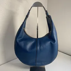 【美品】FURLA フルラ トートバッグ ショルダーバッグ ブルー ネイビー 藍色 保存袋付き N03212W