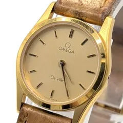 OMEGA De Ville Watch Push-Crown Quartz Ladies Square Gold Gold dial Y2K オメガ デビル 時計 クオーツ レディース ラウンド ゴールド ゴールド文字盤 ヴィンテージ 稼働品