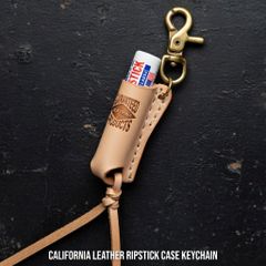 【CALIFORNIA LEATHER】 革 レザー リップケース キーホルダー キーチェーン バイカー アウトドア バイク オートバイ ハーレー ; CLE-001NT