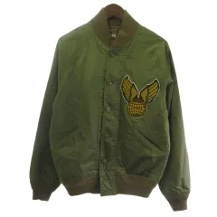 ダブルアールエル RRL LEWIS JACKET ミリタリージャケット ブルゾン ジップアップ ワッペン カーキ S ■GY28