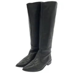 FABIO RUSCONI (ファビオルスコーニ) ポインテッドトゥロングブーツ  ブラック 39 (24.5cm)