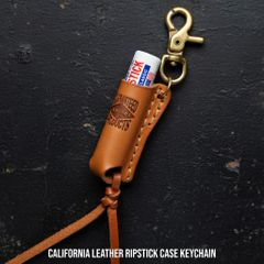 【CALIFORNIA LEATHER】 革 レザー リップケース キーホルダー キーチェーン バイカー アウトドア バイク オートバイ ハーレー  ; CLE-001BR