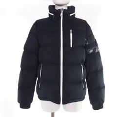 美品☆MONCLER モンクレール 22-22AW DELAUME デカロゴワッペン付 キッズ（大人OK） ダウンジャケット ネイビー 14anni164cm 正規品 レディース
