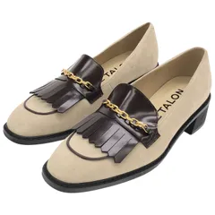 Le Talon (ルタロン) 3.5cmレザーキルトチェーンローファー 23171825524830 ベージュ 24.0cm