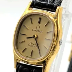 OMEGA De Ville Watch Push-Crown Quartz Ladies Square Gold Gold dial Y2K オメガ デビル 時計 クオーツ レディース ラウンド ゴールド ゴールド文字盤 ヴィンテージ 不動品