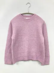 ZARA ザラ ニット/セーター S ピンク ニット 無地 ミドル丈 長袖 クルーネック(丸首)