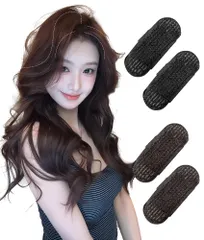 ヘアボリュームピンチャー 盛り髪クッション ４個セット 盛り髪ベース 固定スポンジ ヘア挿入ツール 髪量増や トップサイドに隠し跡のないヘアピン 前髪ヘアパッド DIY 宴会 パーティー ウエディング ヘアアクセサリー