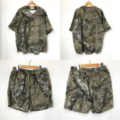 KEBOZ ケボズ セットアップ ベースボールシャツ  ショーツ ハーフパンツ リアルツリーカモ柄  メンズ Lサイズ カーキ系 衣類 A16141◆のサムネイル