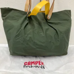 1119　CAMPER　カンペール　ハンドバッグ　 2way　カーキ×イエロー系　緑　黃　 ナイロン　レザー　レディースのサムネイル