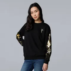 ヴェラウォン レディース トップス Tシャツ スウェット グラフィック Womensimply Vera Wang Lunar New Year Graphic Sweatshirt Black Gold Horse ブラック