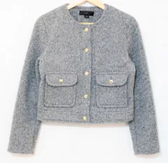 【中古】 ZARA レディースジャケット XS ZARA/ブークレショートジャケット/XS/グレー 灰/3046/073/802