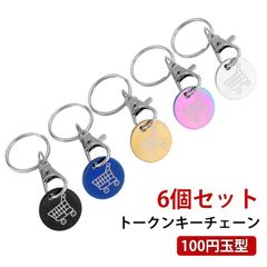 【6個セット】 トークンキーチェーン カートキーホルダー 100円玉型 ショッピングカート コインキーホルダー カートキークォーター カート用 クォーターキーホルダー ステンレス鋼 鍵 送料無料 持ち#sufjan2062