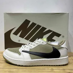 NIKE 2023 x TRAVIS SCOTT AIR JORDAN 1 LOW GOLF NRG NEUTRAL OLIVE 27.0cm FZ3124-200 ナイキ トラヴィススコット エアジョーダン1ローゴルフ ニュートラルオリーブ スニーカー 心斎