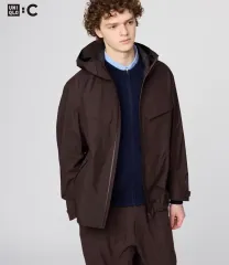 ユニクロ U ブロックテック パーカ DARK BROWN