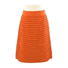 シビラ Sybilla スカート ひざ丈 ポリエステル サイズ M オレンジ レディース F-M13897
