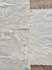 ヴィンテージ 白 刺繍 ハンカチ