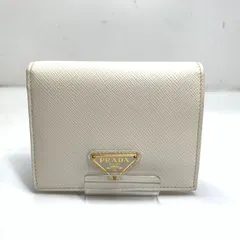 f001 L プラダ PRADA サフィアーノトライアングル 二つ折り財布 トライアングルロゴ 型押しレザー パイライト 1MV204