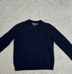 ポロ ラルフローレン ラムウール ニット ネイビー S レディース