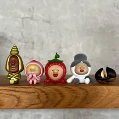 【5個セット】　こびとづかん　おすわりマスコット2 カクレケダマ　タカラコガネ　カクレモモジリ　シークレット　ヨウニン期　イチゴクレナイ　アマクリソツ　マスコット　小人図鑑　こびと図鑑　こびとずかん　小人づかん　カプセルトイ　ガチャガチャ　ガチャ　ガシャポン