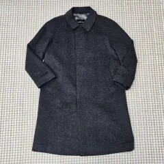 グレー ウール100 ロング コート メンズ100サイズ