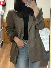 ウール ヘリンボーン スタンダード ジャケット ブラウン