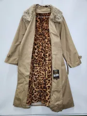 DIOLEN ラグジュアリー Y2K パンク ライナー ヒョウ柄 レオパードファー トレンチ コート