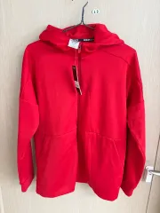 アディダス 赤色 フード ジップアップ 新品 85