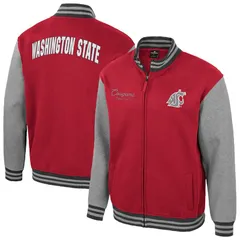 コロシアム メンズ アウター ジャケット・ブルゾン Mens Colosseum Crimson Washington State Cougars AmbiTurner FullZip Varsity Jacket Wsc Red レッド