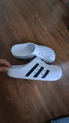 アディダス 白 3本線 ミュール スリッパ 250サイズ