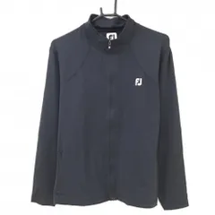 【美品】フットジョイ ジャケットブルゾン 黒 ロゴ刺しゅう レディース XL ゴルフウェア FootJoy
