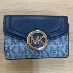 ◎【✨財布✨】マイケルコース　折りたたみ財布　三つ折り 　MICHAEL KORS　高級　ブランド　ロゴ　レディース　女性　カード　小銭　ケース付き　革　レザー　上質　ファスナー　カラー　青色　水色　カジュアル　普段使い　おしゃれ　かわいい　エレガント